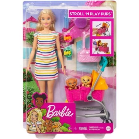 Кукла Mattel Barbie Stroll & Play Pups