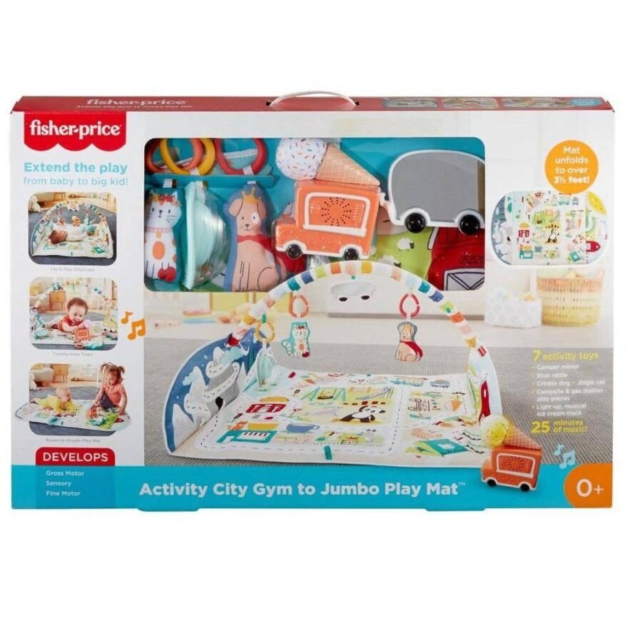 Fisher-Price Activity City Gym to Jumbo Playmat with Music