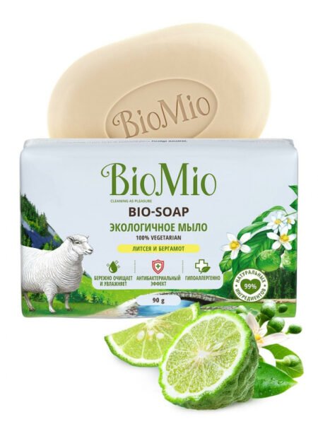 BioMio Bio-Soap Мыло туалетное Литсея и бергамот, 90 г