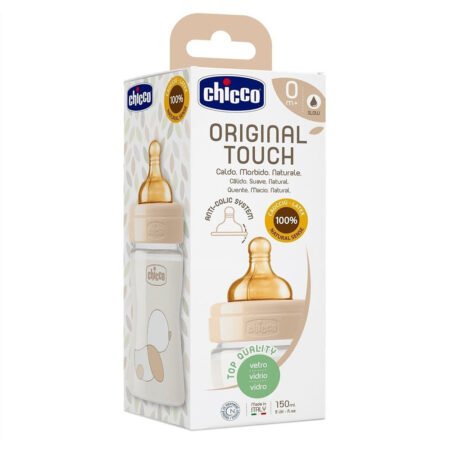 Chicco Original Touch стеклянная бутылочка 150 мл, 0м+