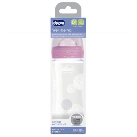 Chicco Well-Being şüşə butulka 240 ml, 0m+