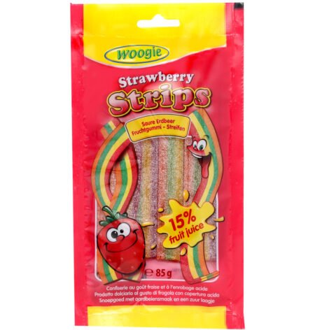 Gunz Жевательные конфеты Woogie Strips Strawberry, 85 г