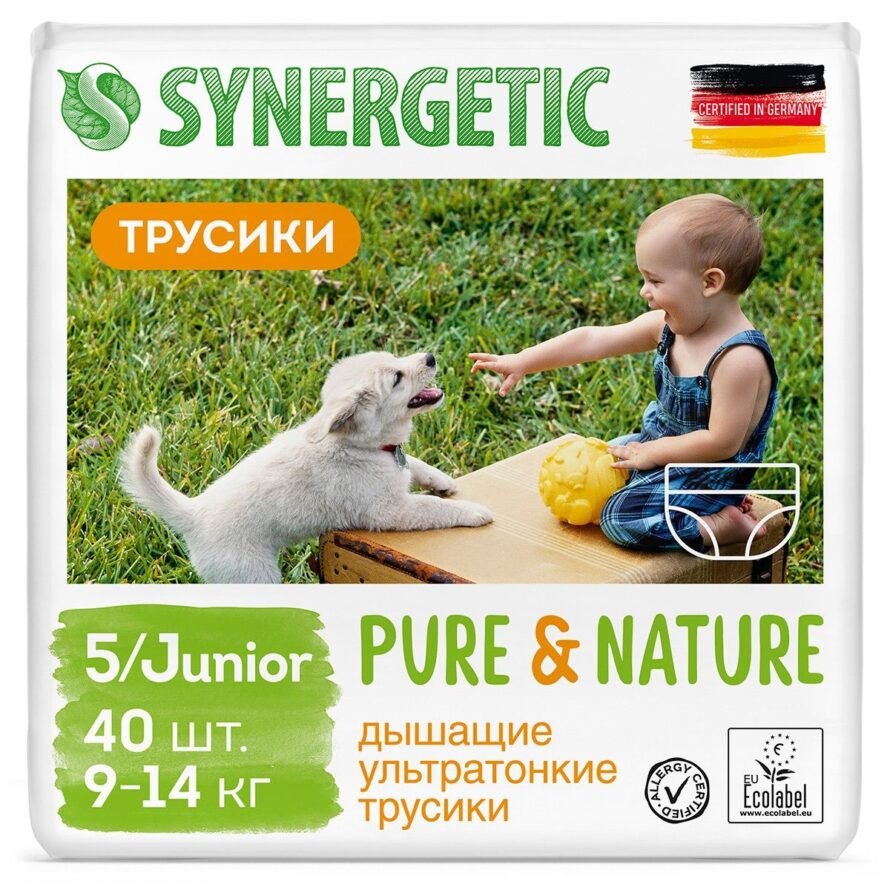 Подгузники-трусики Synergetic Pure Nature 5 (9-14 кг) 40 шт