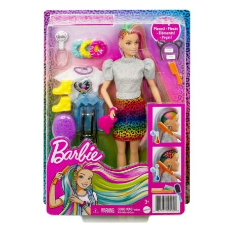 Mattel Barbie Leopard Rainbow Hair Doll