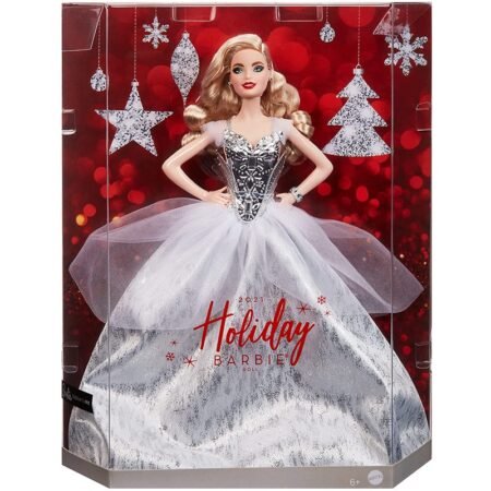 Mattel Barbie Holiday Doll, Wavy Blonde Hair