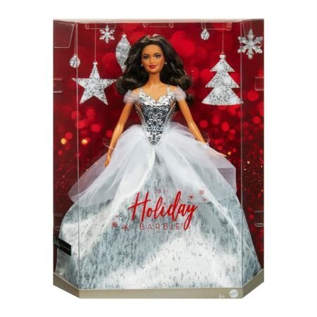 Mattel Barbie Holiday Doll, Wavy Brunette Hair