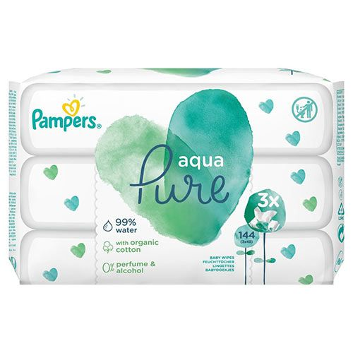 Детские влажные салфетки Pampers Aqua Pure 3×48 шт.